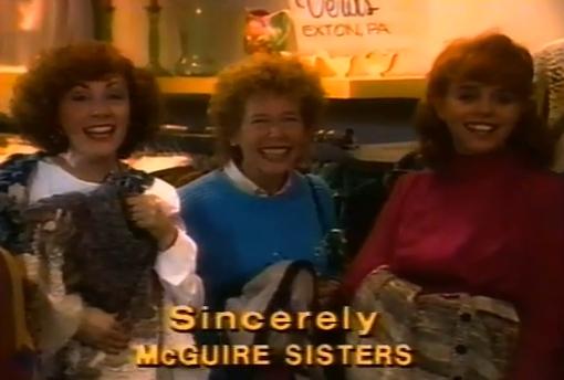 Two-thirds of the people in this image have no idea who the McGuire Sisters were.